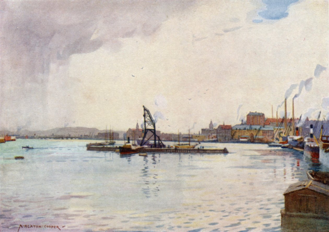 Gothenburg, the Harbour by Alfred Heaton Cooper