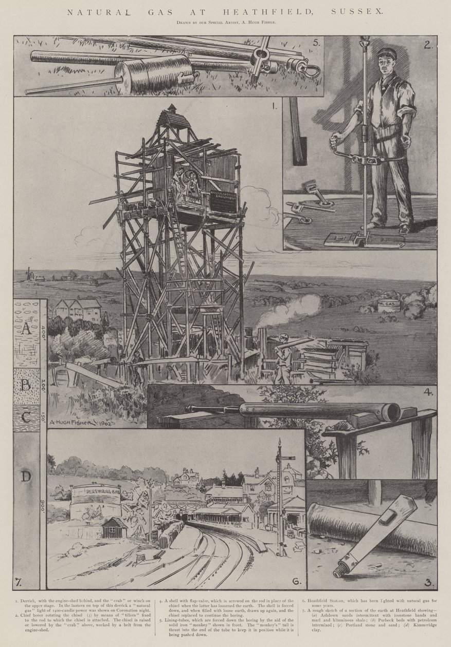 Natural Gas at Heathfield, Sussex by Alfred Hugh Fisher