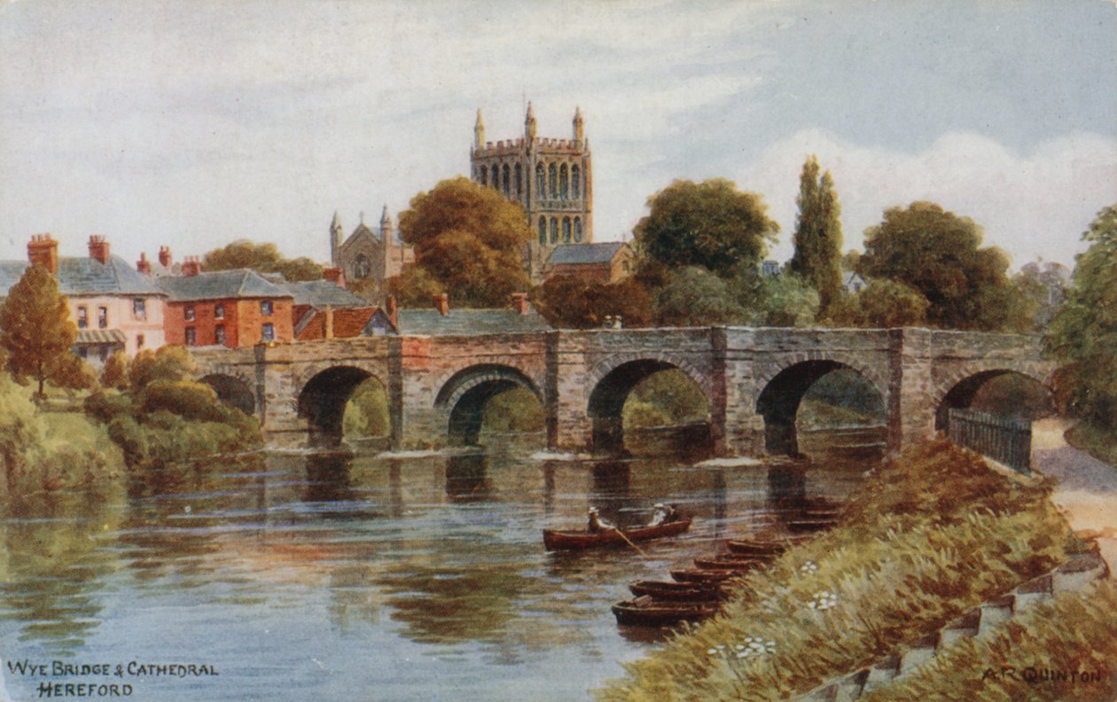 Wye Bridge and Cathedral, Hereford by Alfred Robert Quinton