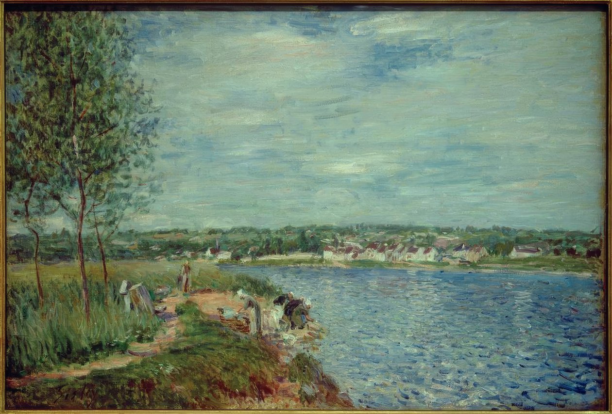 Washerwomen near Champagne by Alfred Sisley