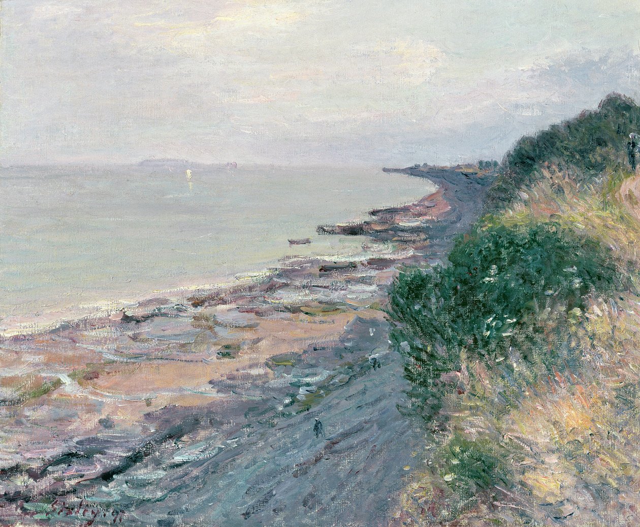 The Cliff at Penarth, Evening, Low Tide by Alfred Sisley