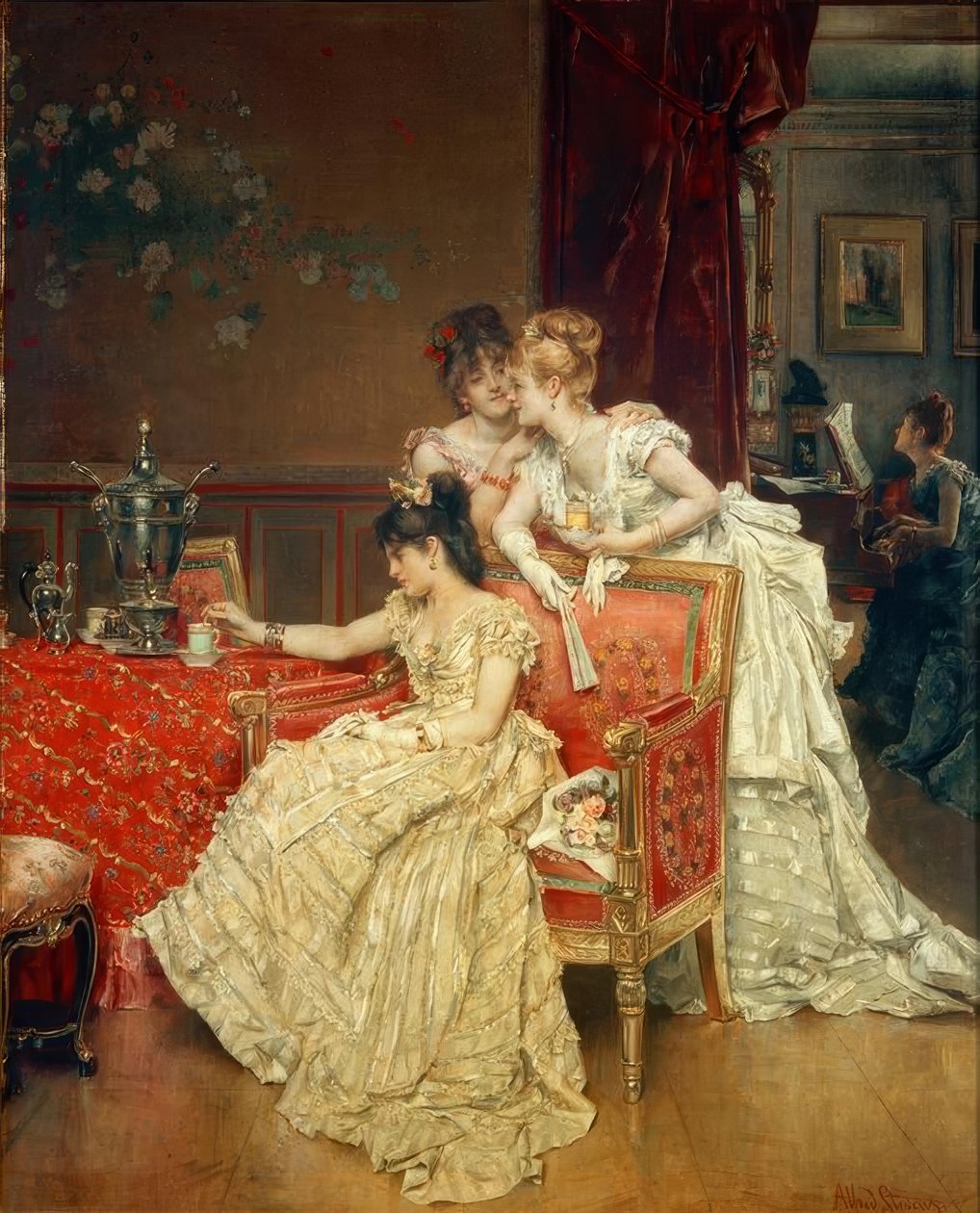 Alfred Stevens, The Cup of Tea by Alfred Emile Stevens