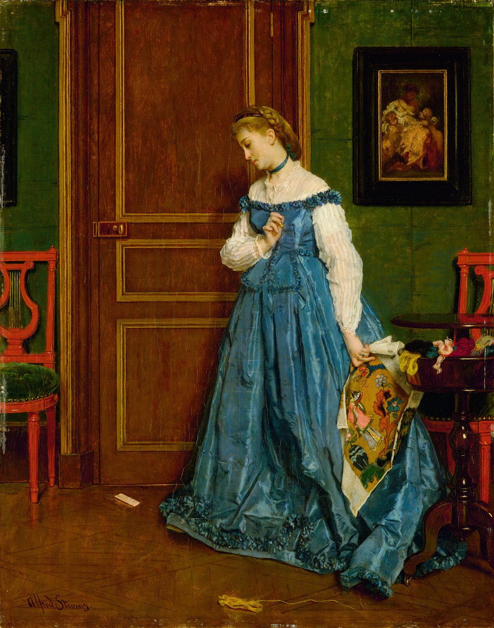 Hesitation Madame Monteaux by Alfred Emile Stevens
