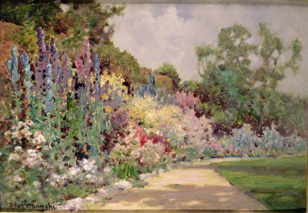 The Herbaceous Border by Alfred de Breanski