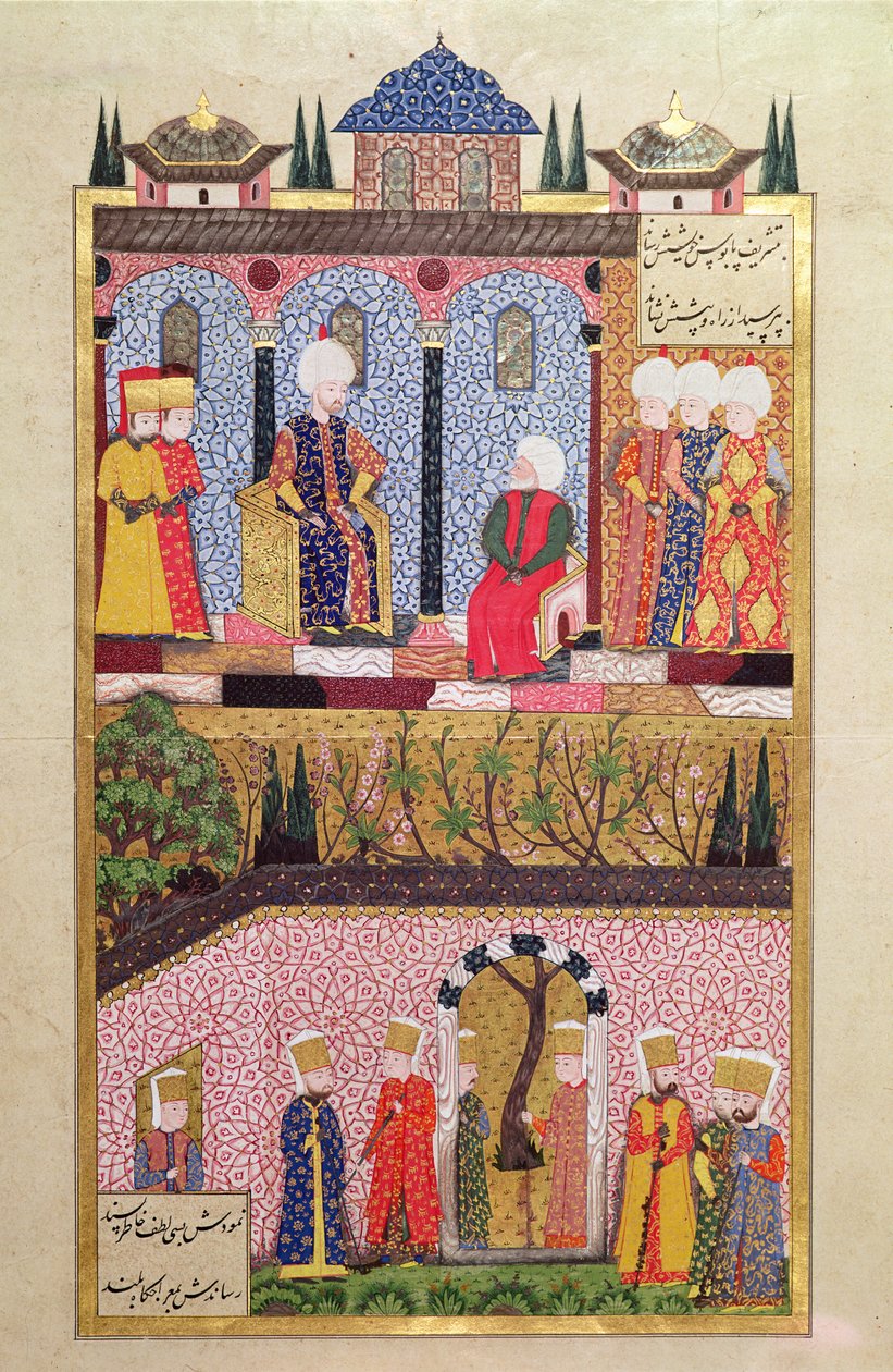 The presentation of gifts to Suleyman I on the occasion of the circumcision of his sons Bayezid and Cihangir in 1530, from the 