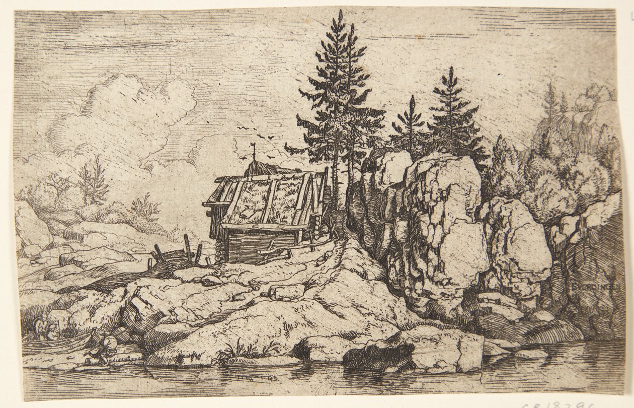 Pine Trees by a Cottage by Allaert van Everdingen