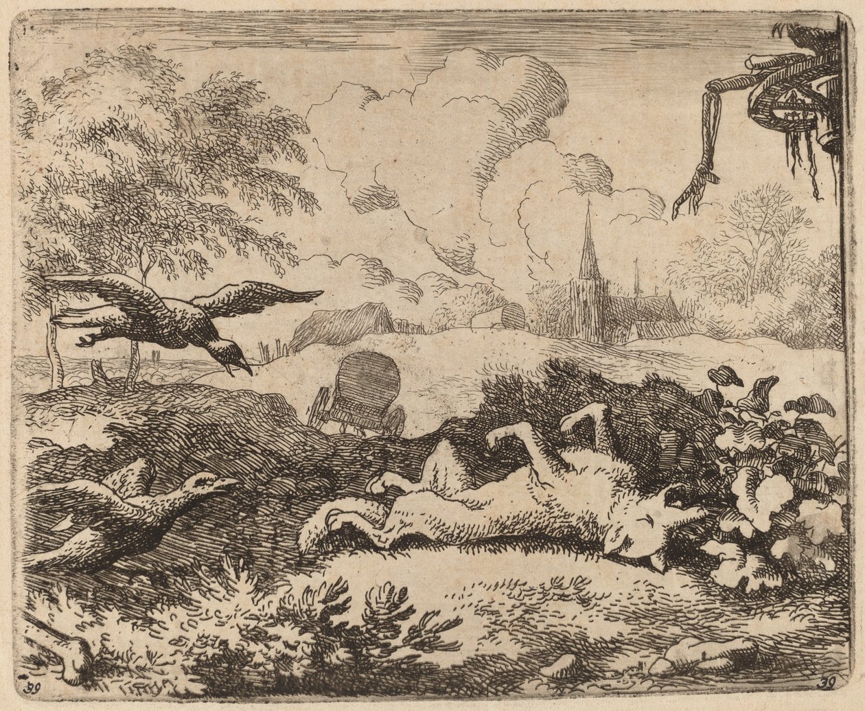 Reynard and the Crows by Allart van Everdingen