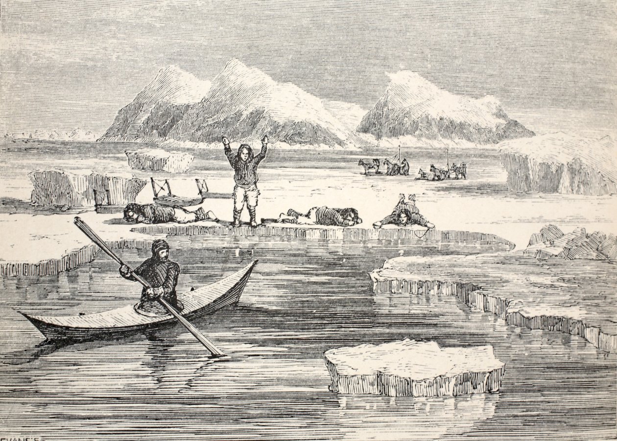 Eskimos Imitating Animals to Induce Europeans to Approach by Allen Young