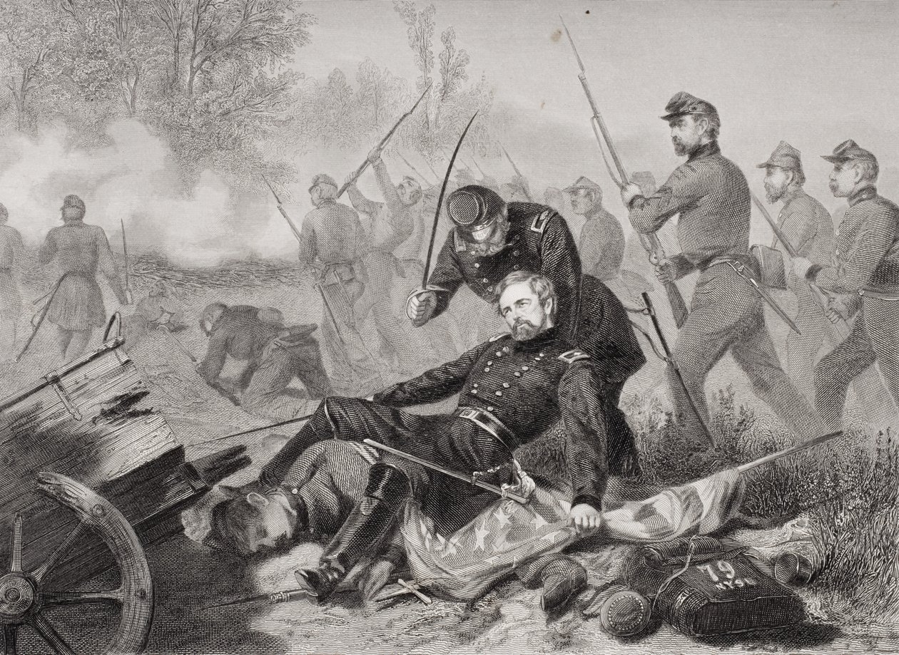 Death of General Isaac Stevens during the attack on Chantilly, Virginia by Alonzo Chappel