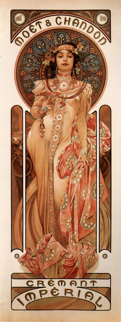 Moet & Chandon Cremant Imperial by Alphonse Mucha