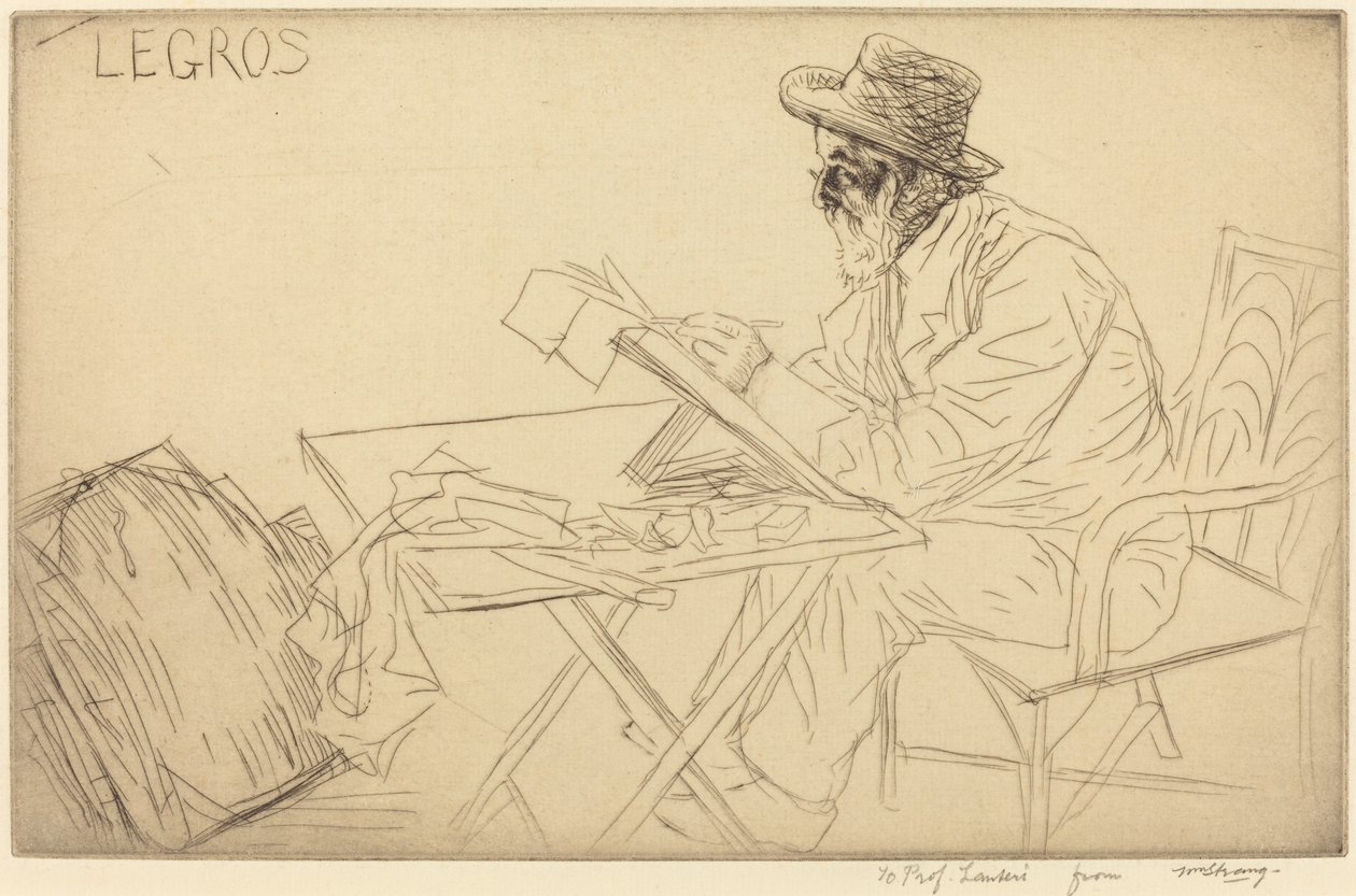 Alphonse Legros Sketching by Alphonse Legros