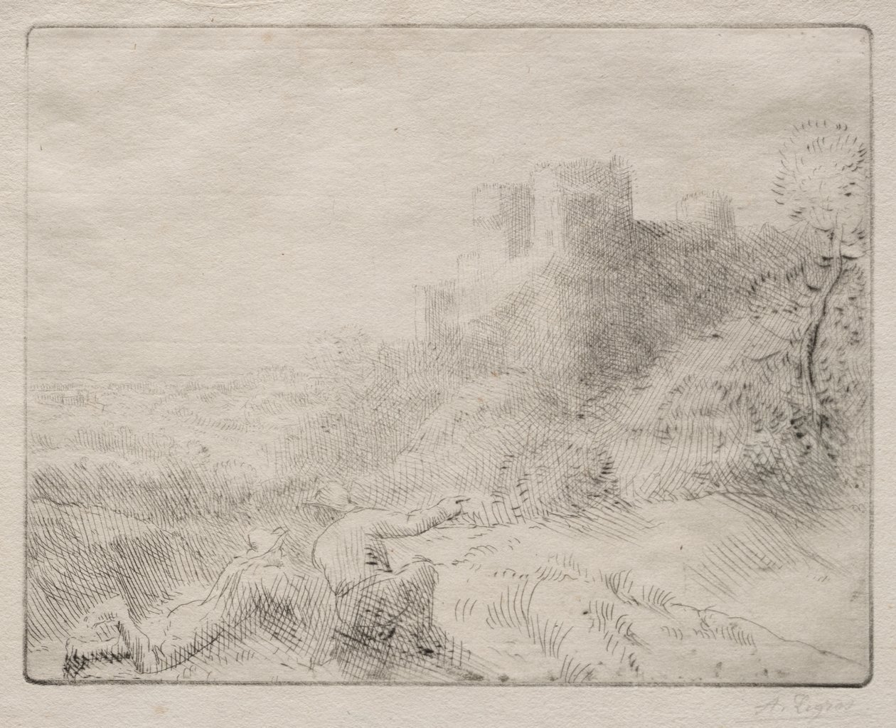 An Old Chateau by Alphonse Legros