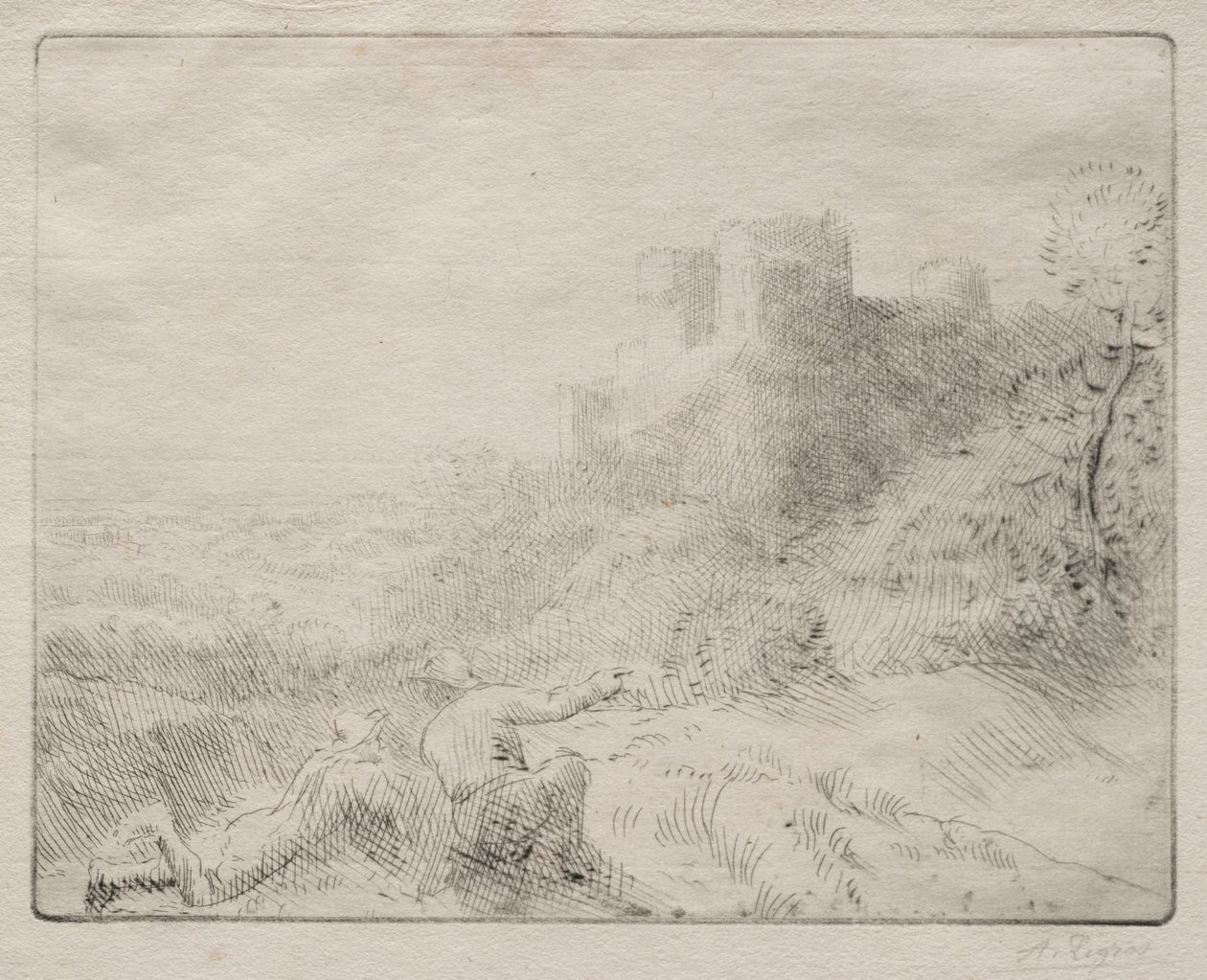 An Old Chateau by Alphonse Legros
