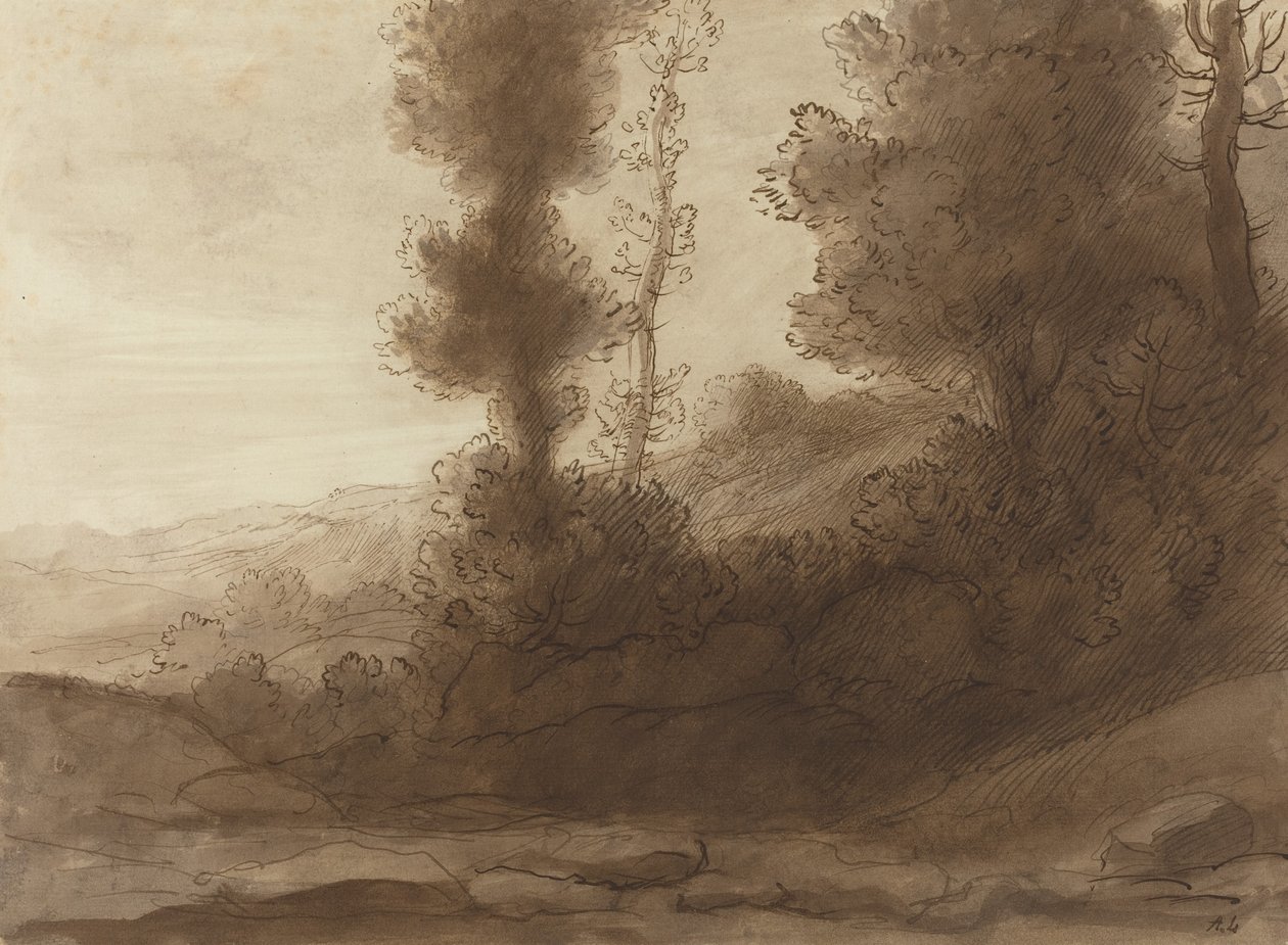 At the Foot of the Hill by Alphonse Legros