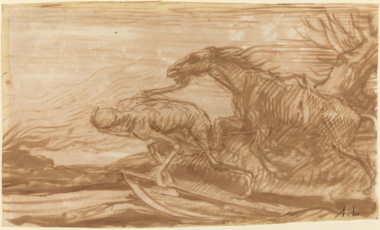 Death and Its Horse by Alphonse Legros