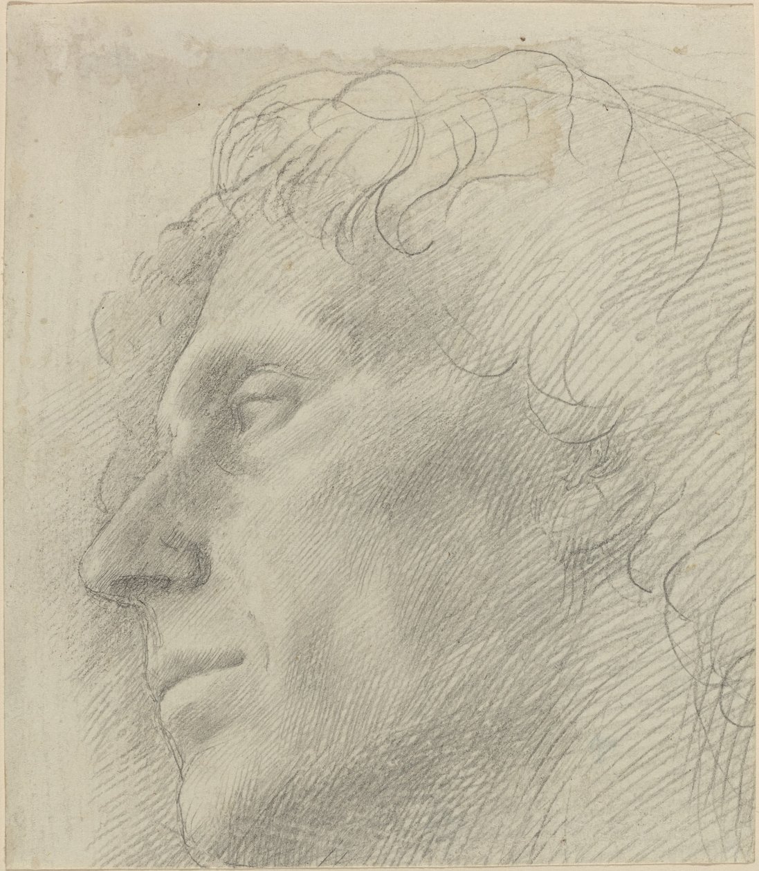 Head of a Man Facing Left by Alphonse Legros