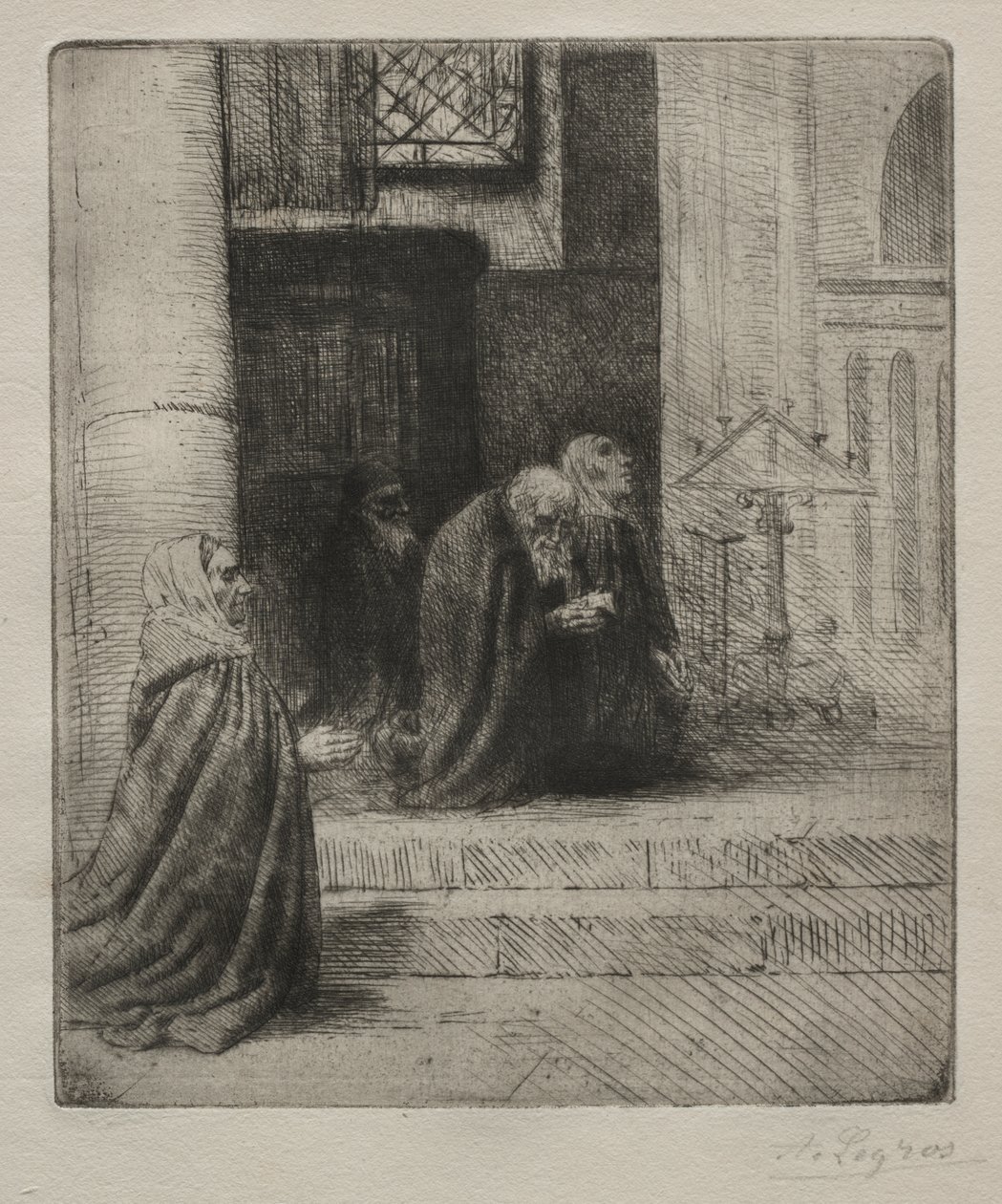 Interior of a Church by Alphonse Legros