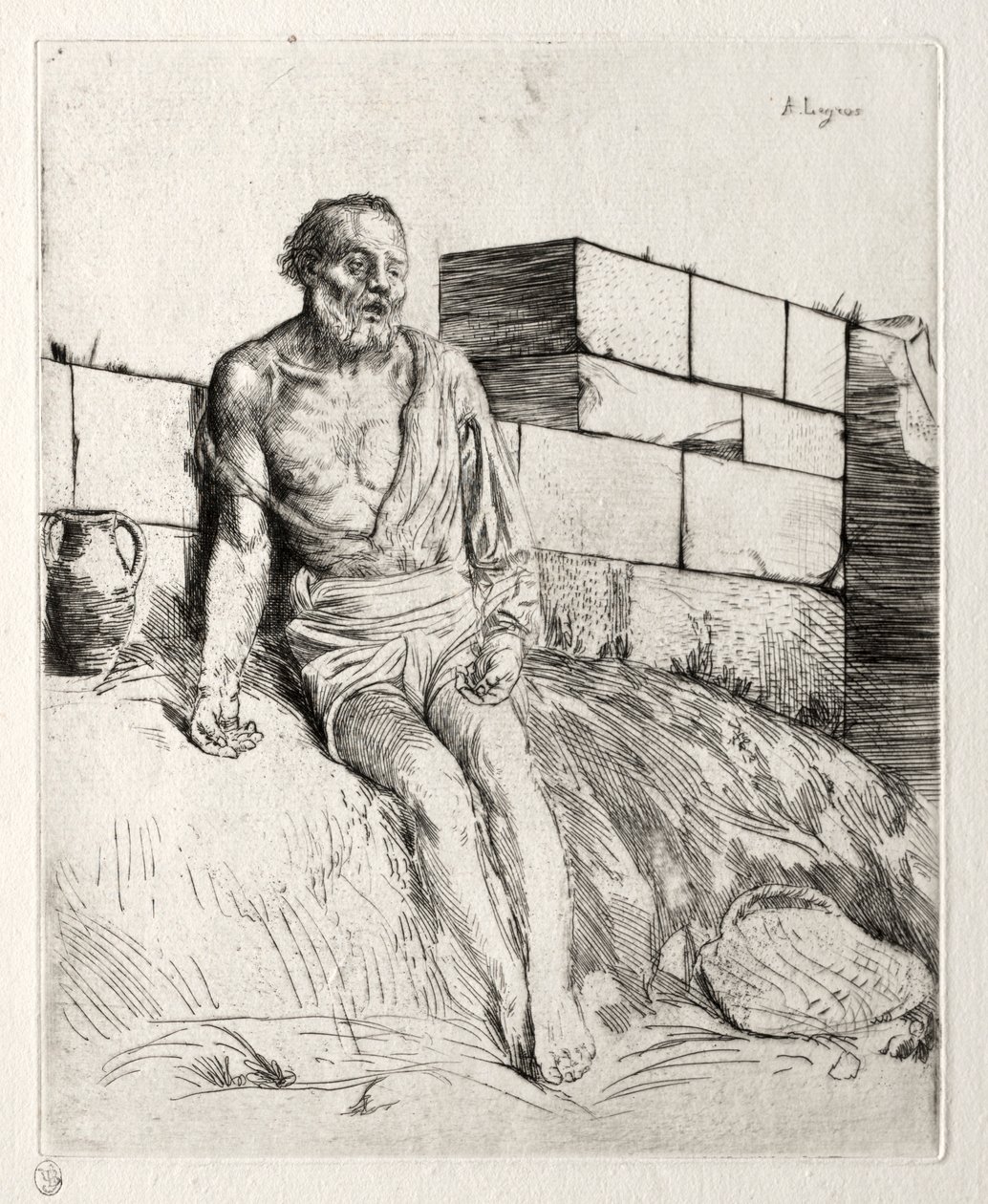 Job First Plate by Alphonse Legros