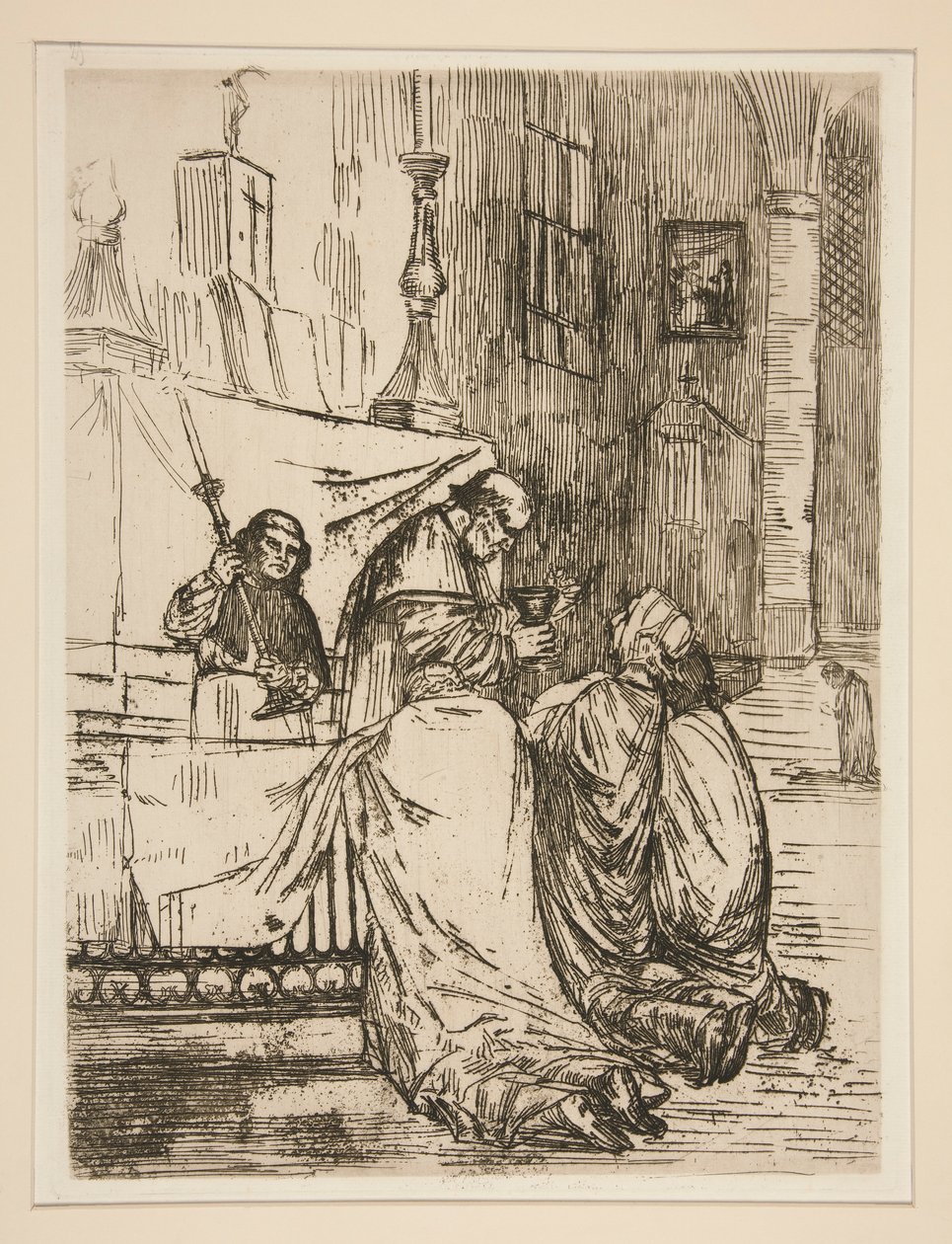 Communion in the... by Alphonse Legros
