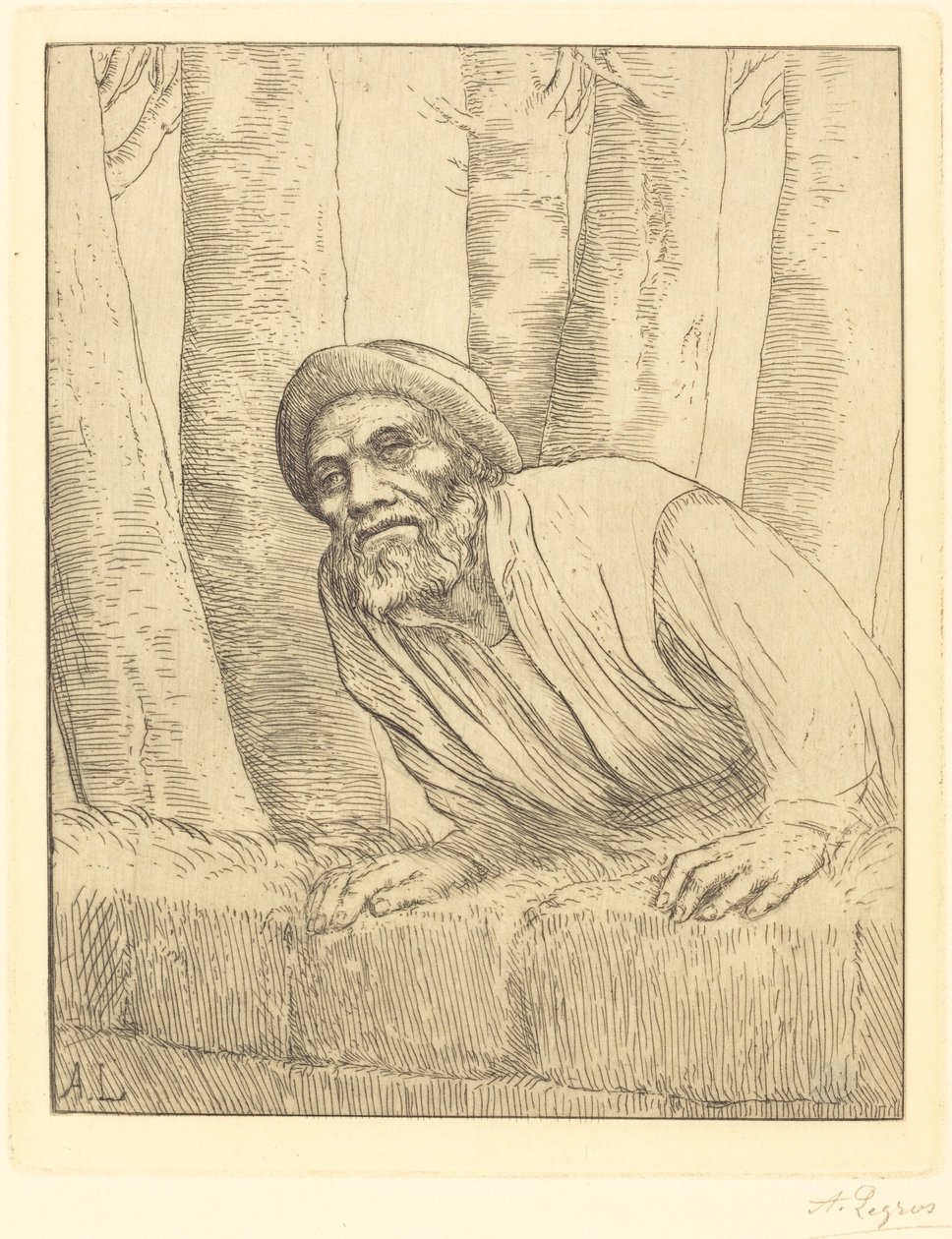 Man Climbing a Wall by Alphonse Legros