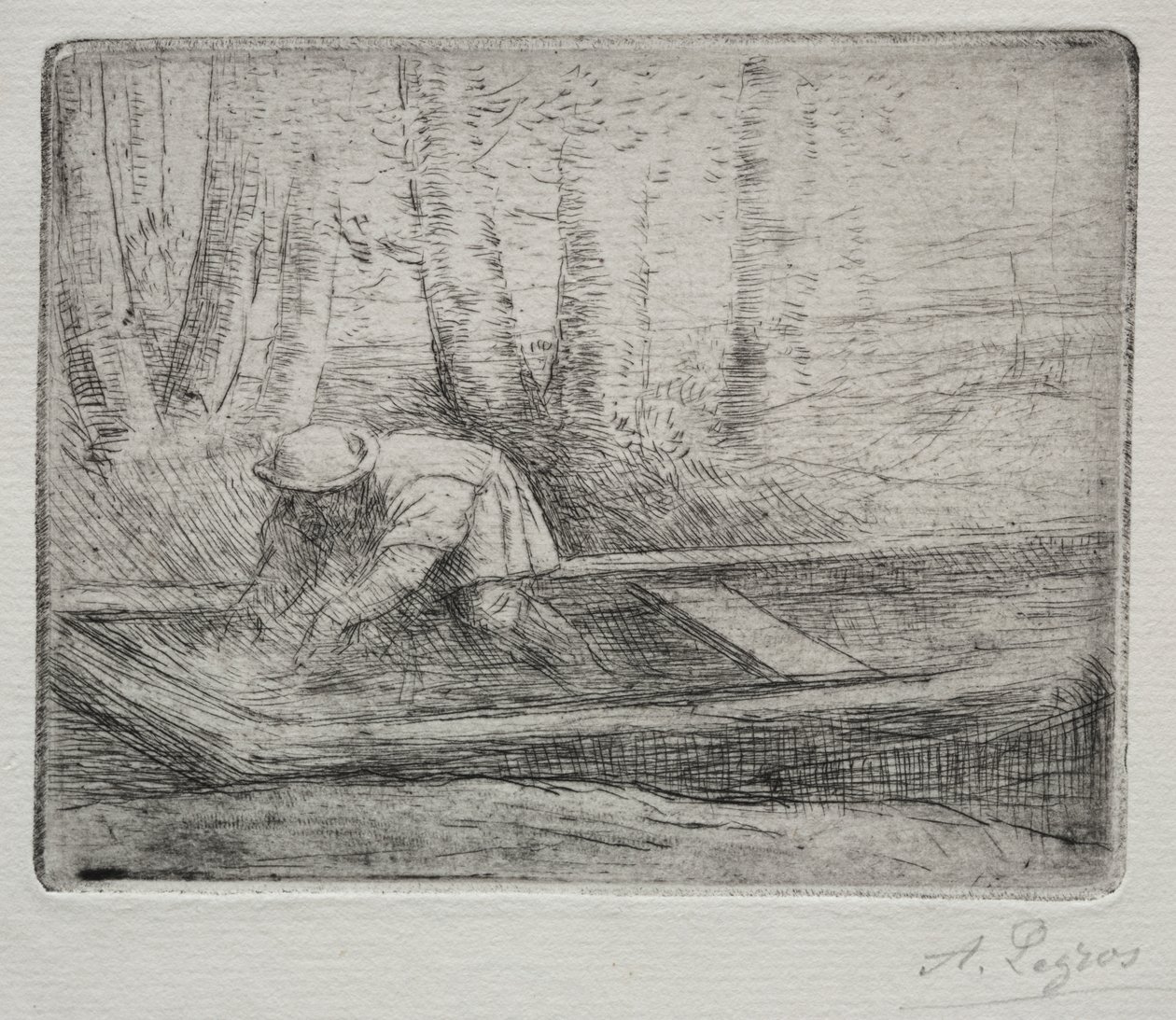 Man in a Punt by Alphonse Legros