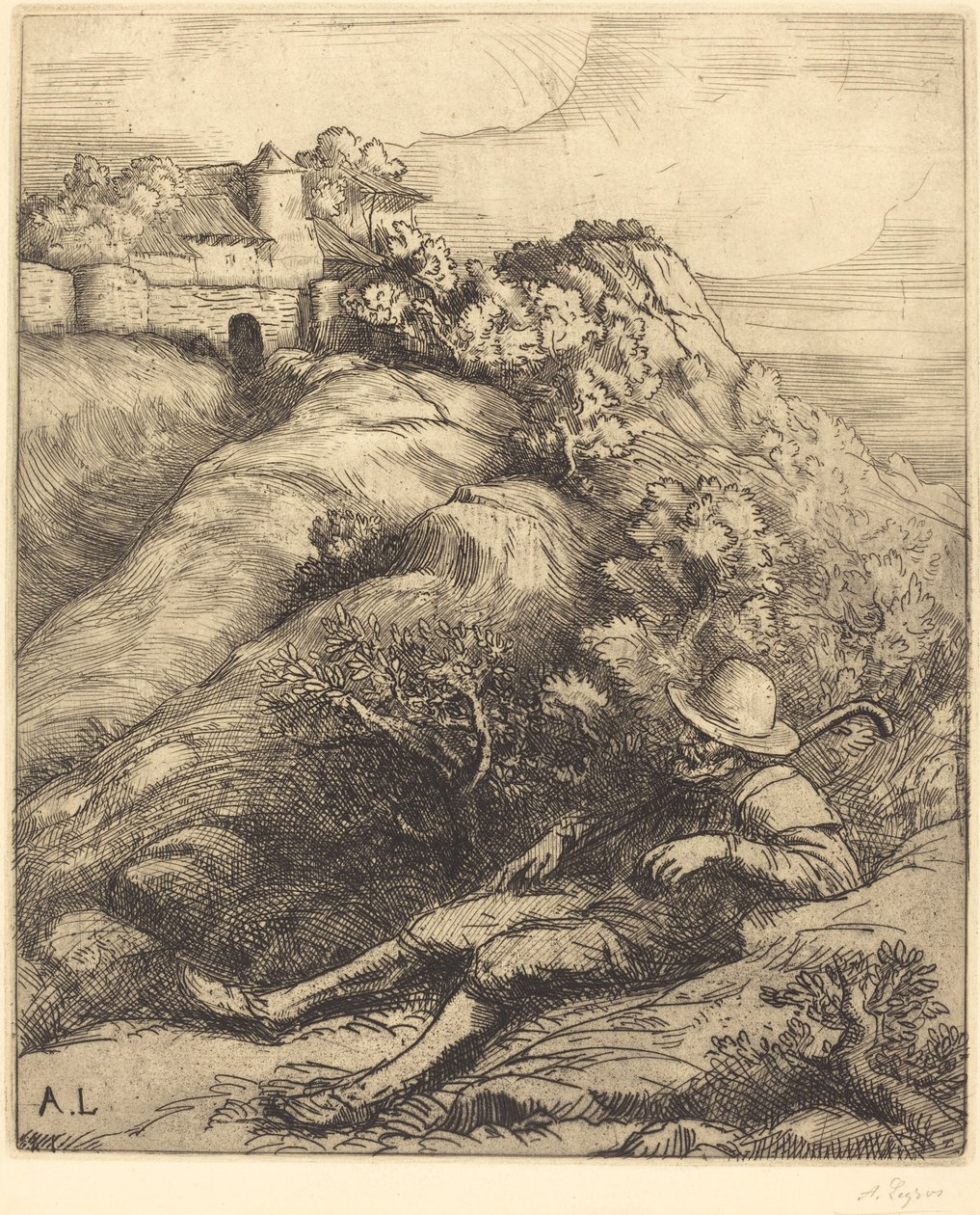 Sleeping Shepherd by Alphonse Legros