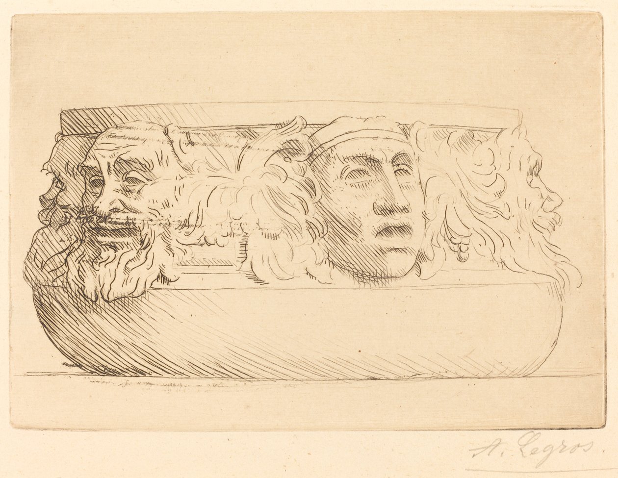 Vase with Grotesques by Alphonse Legros