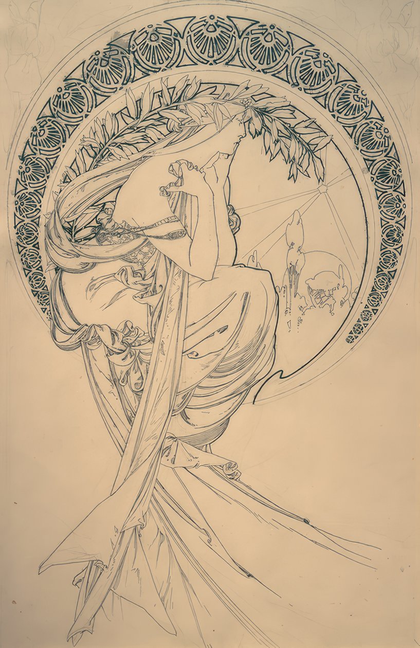 Poetry (Design) by Alphonse Mucha