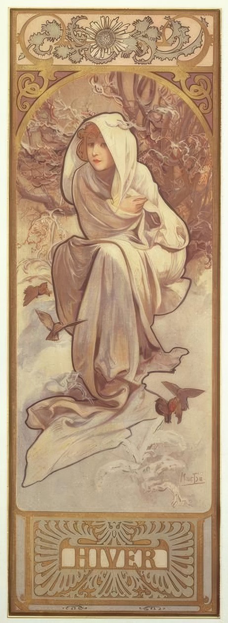 Winter by Alphonse Mucha