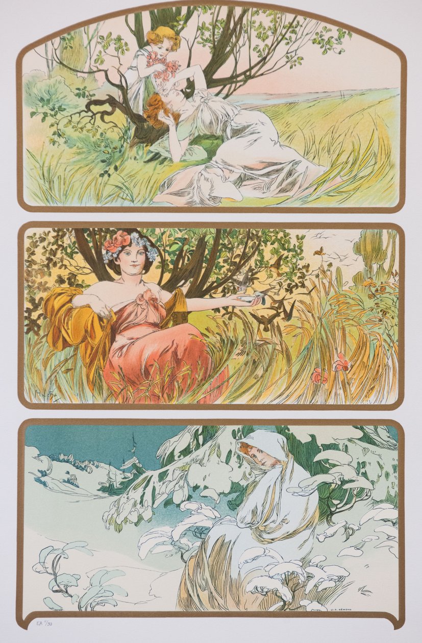 Three Seasons by Alphonse Mucha
