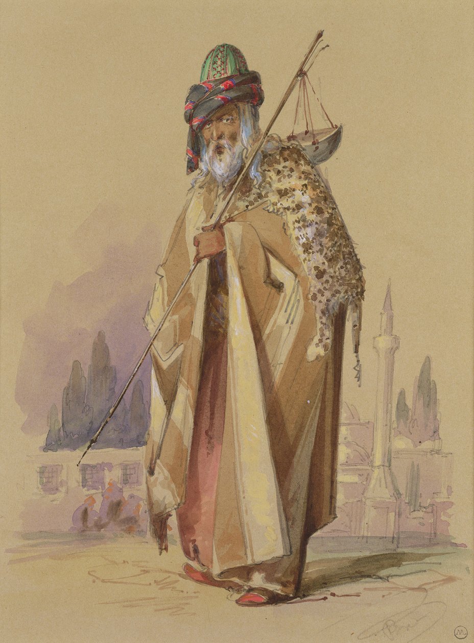 A Dervish with Leopard Skin, c.1855 by Amadeo Preziosi