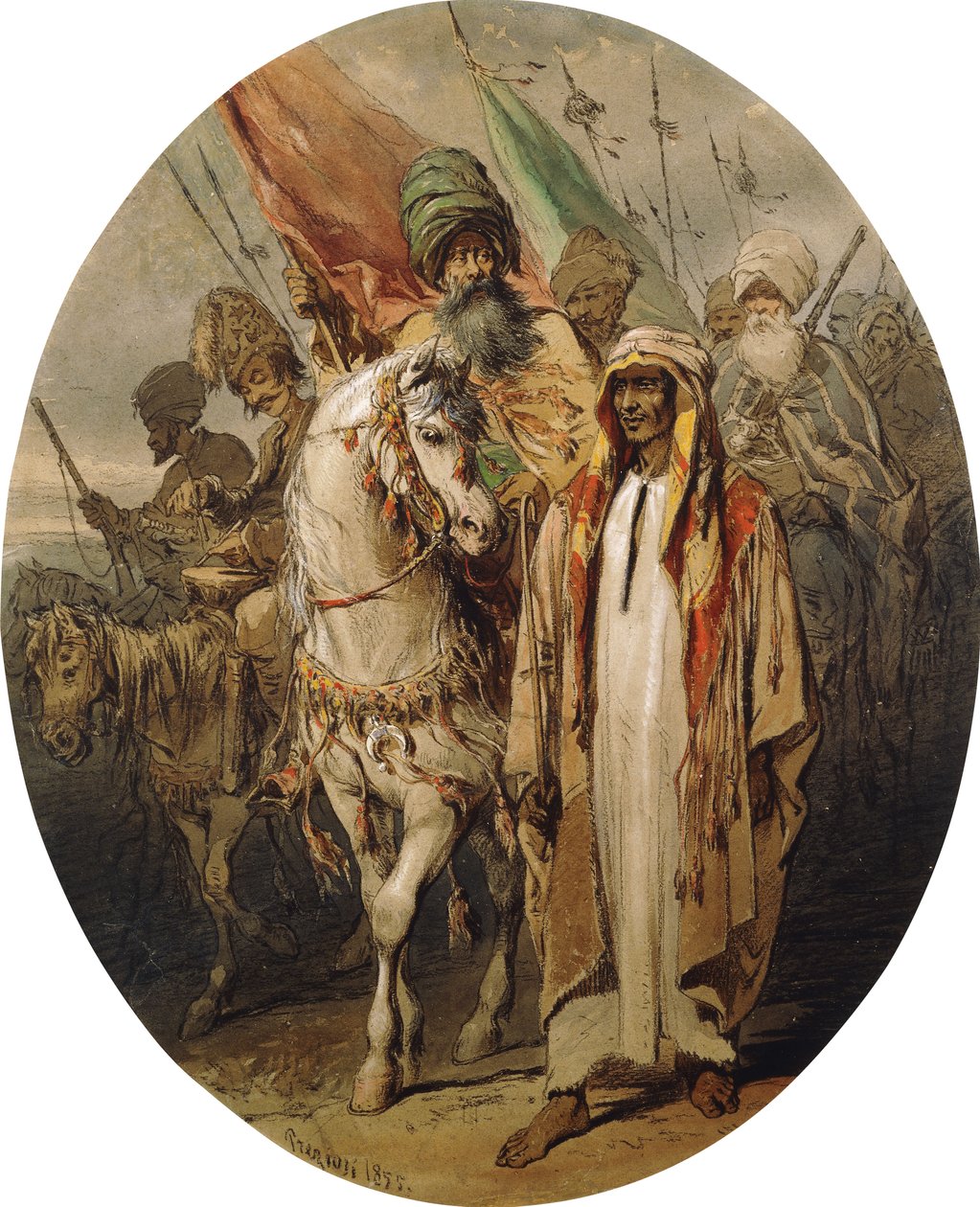 Arab Warriors Advancing by Amadeo Preziosi