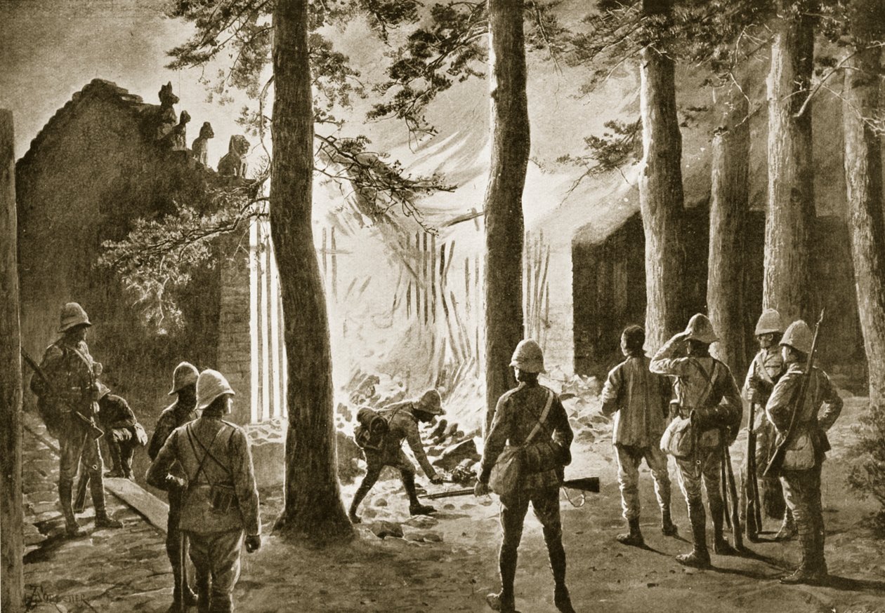 The Destruction of a Chinese Temple on the Bank of the Pei-Ho by Amedee Forestier
