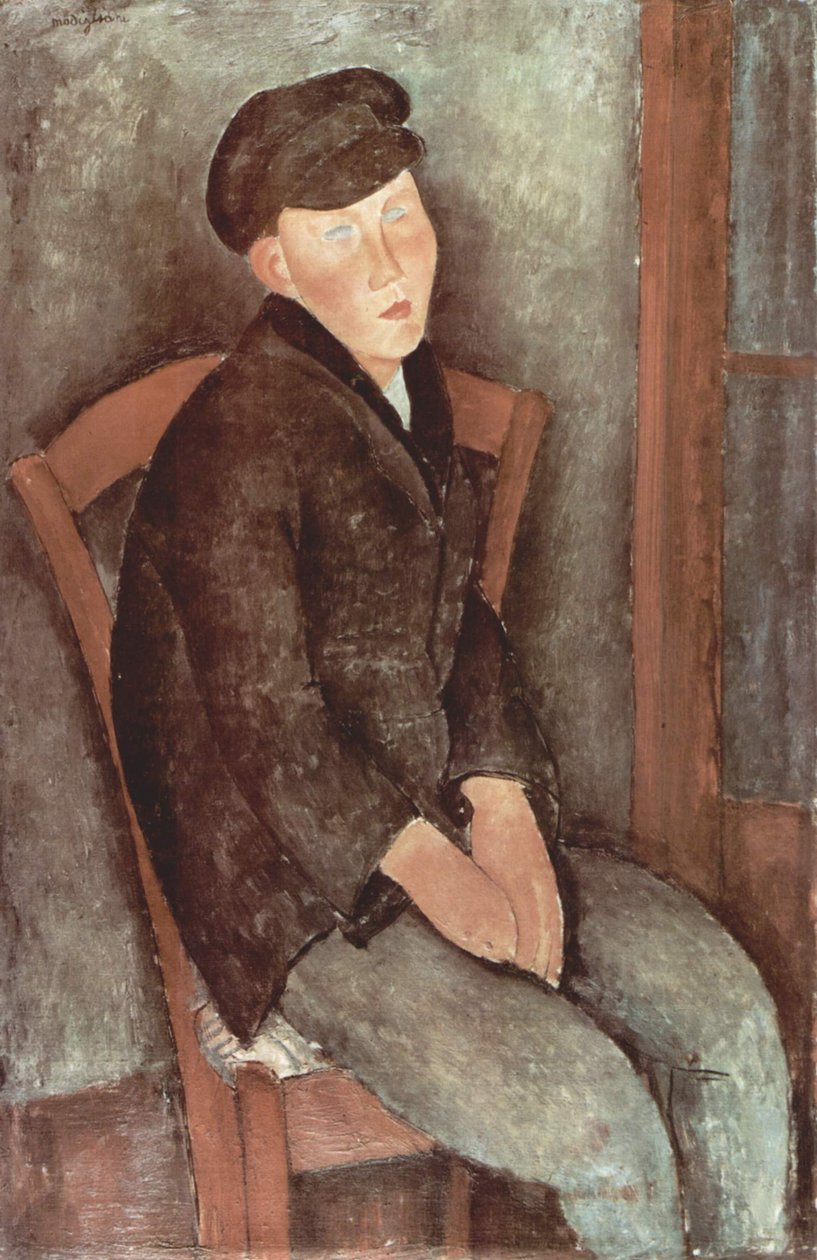 Seated Boy with Hat by Amedeo Modigliani