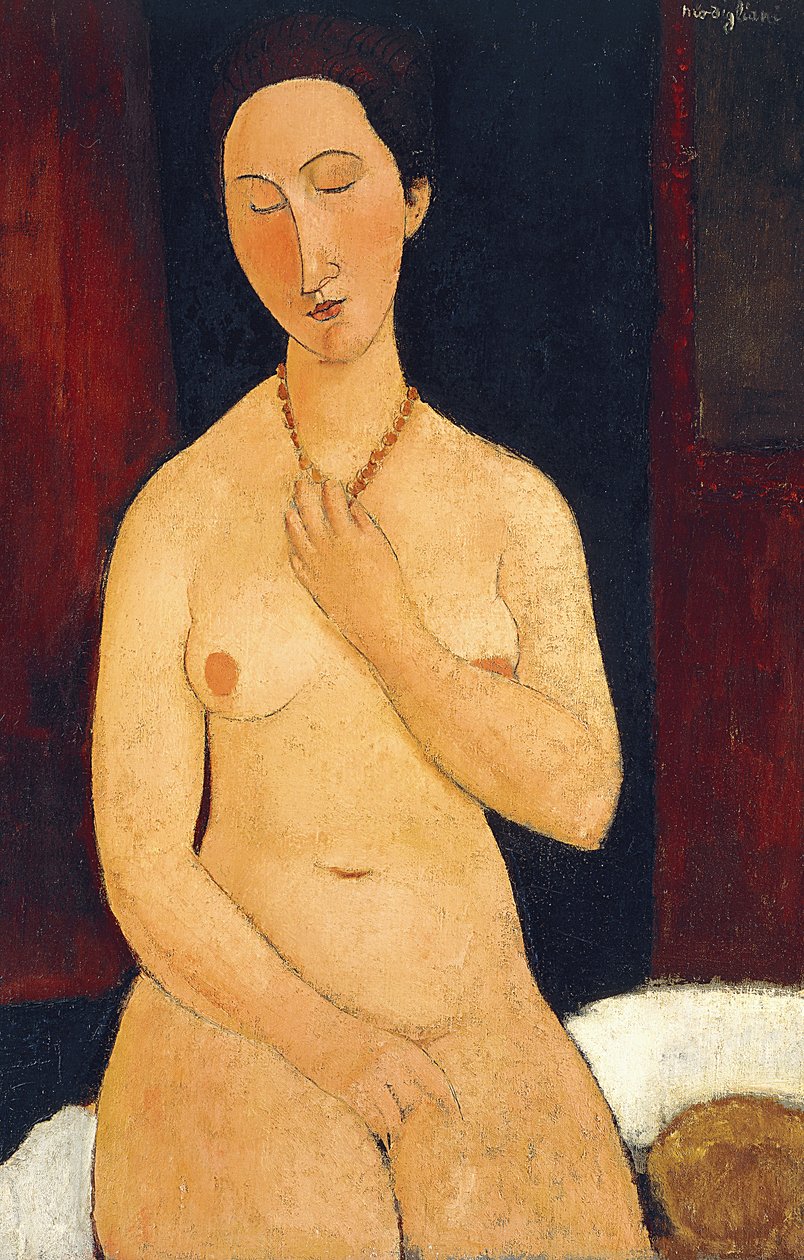 Sitting Nude with Necklace by Amedeo Modigliani