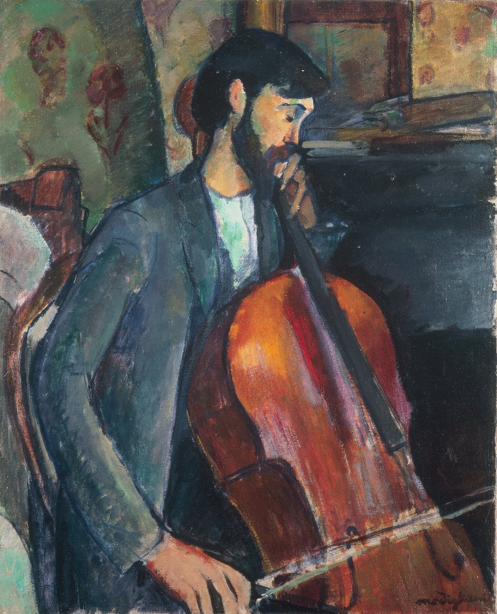 The Violoncello Player by Amedeo Modigliani