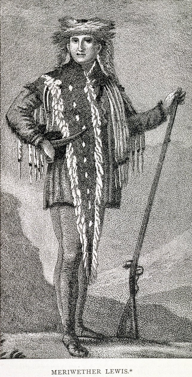 Portrait of Meriwether Lewis, Engraved by Stuckland, Published in the Analectic Magazine by American School