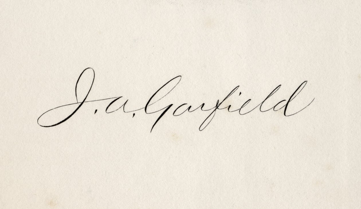 Signature of James Abram Garfield by American School