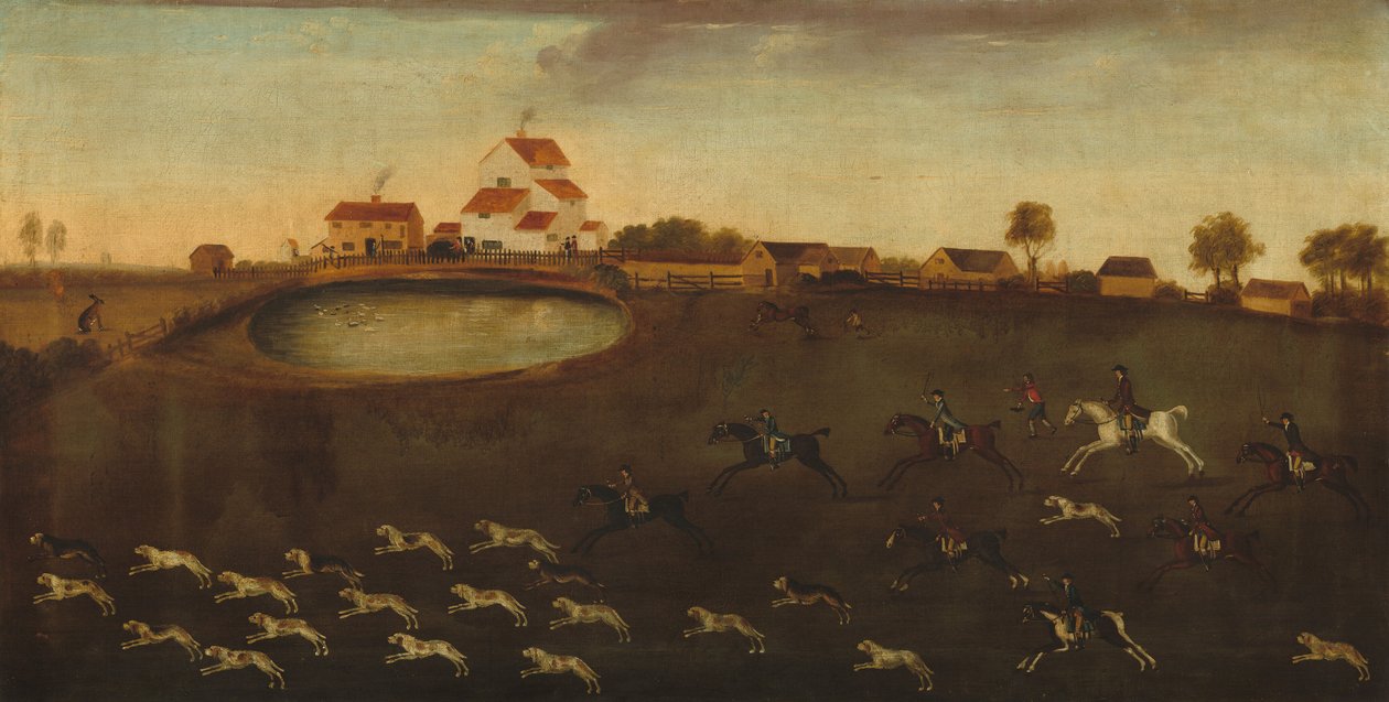 Hunting Scene with a Pond by American 18th Century