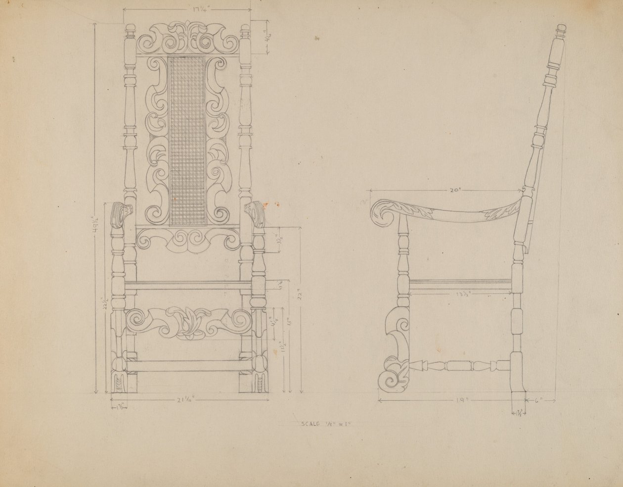 Drawing of a Chair by American 20th Century
