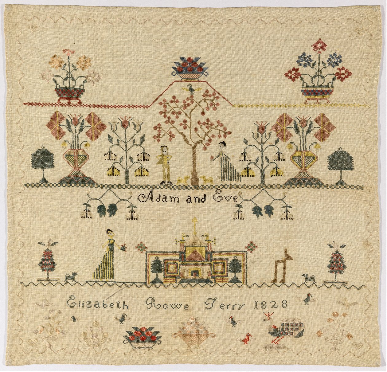 Sampler by American Elizabeth Rowe Terry