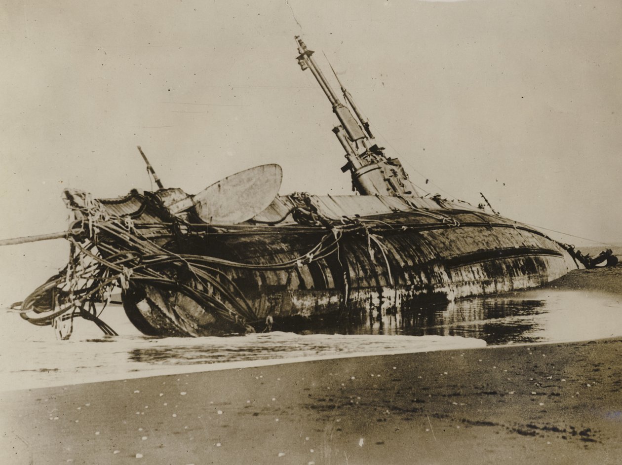 Wrecked US H3 Submarine, 1917 by American Photographer