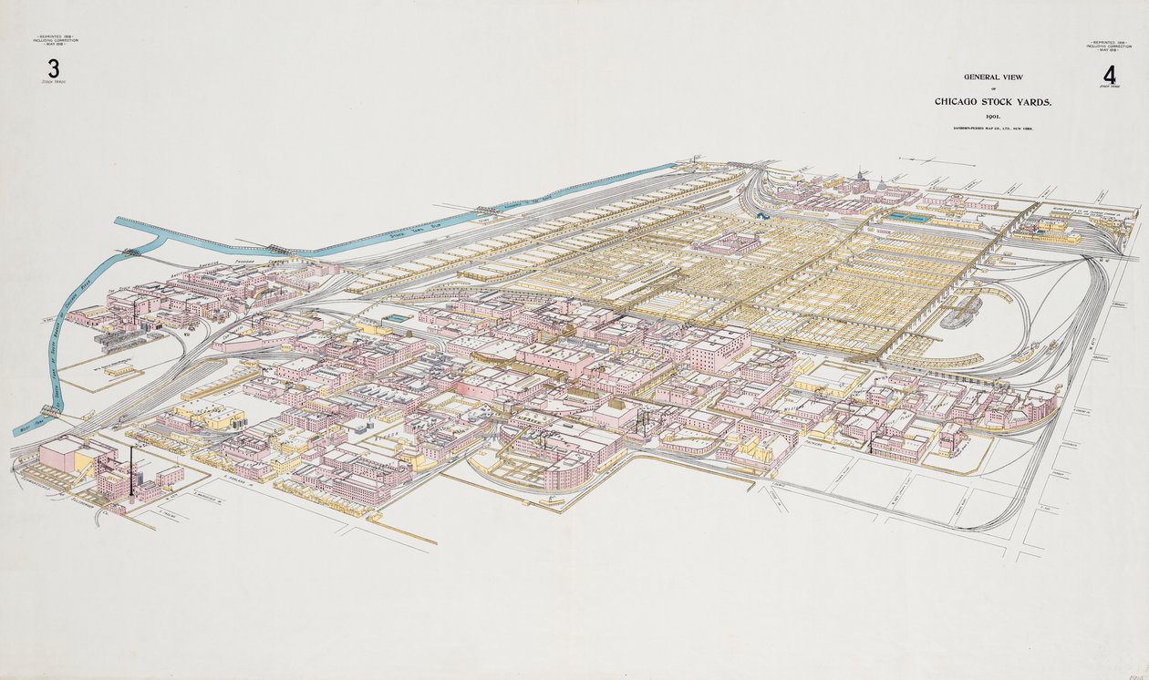 General View of Chicago Stock Yards by American School