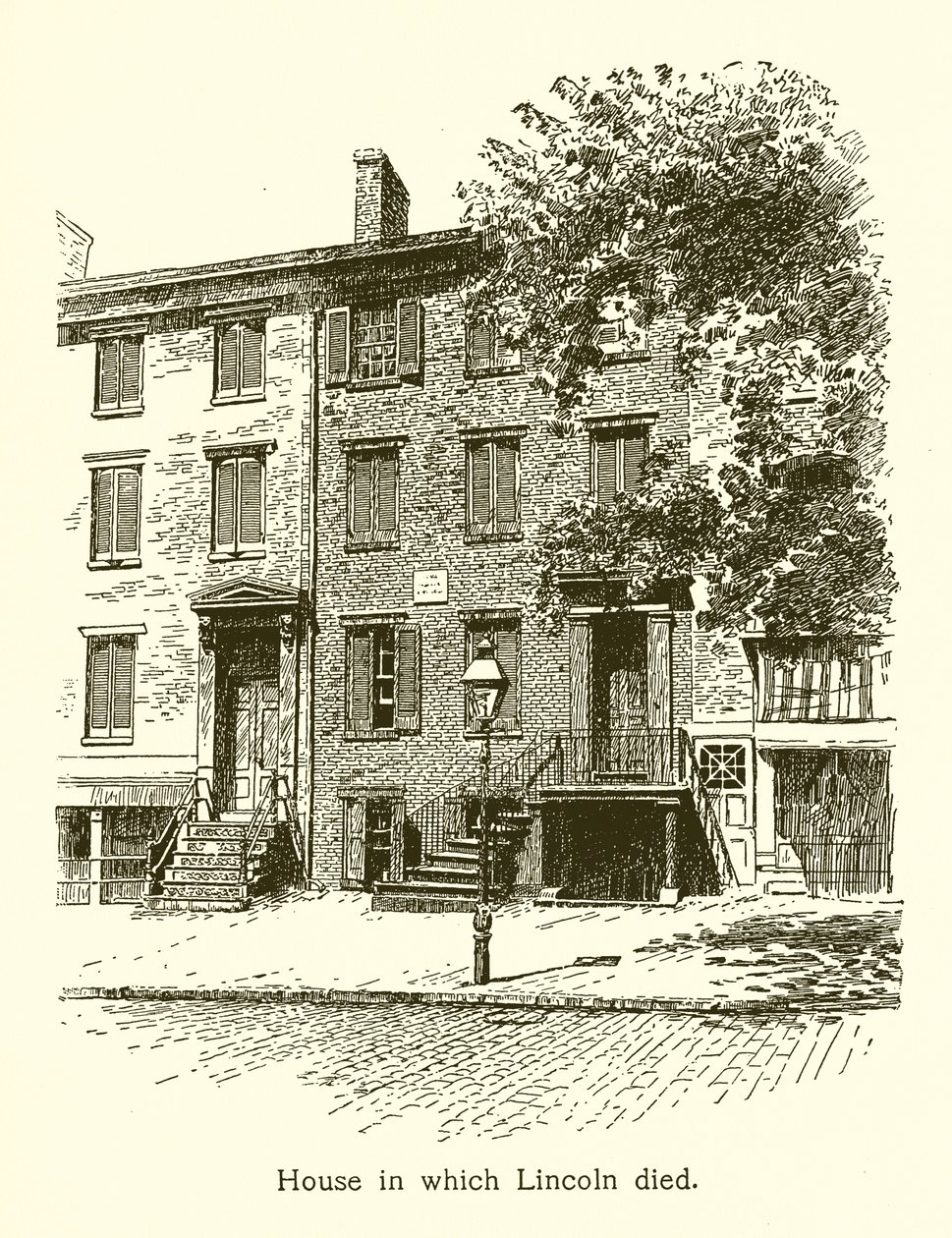 House in which Lincoln died by American School