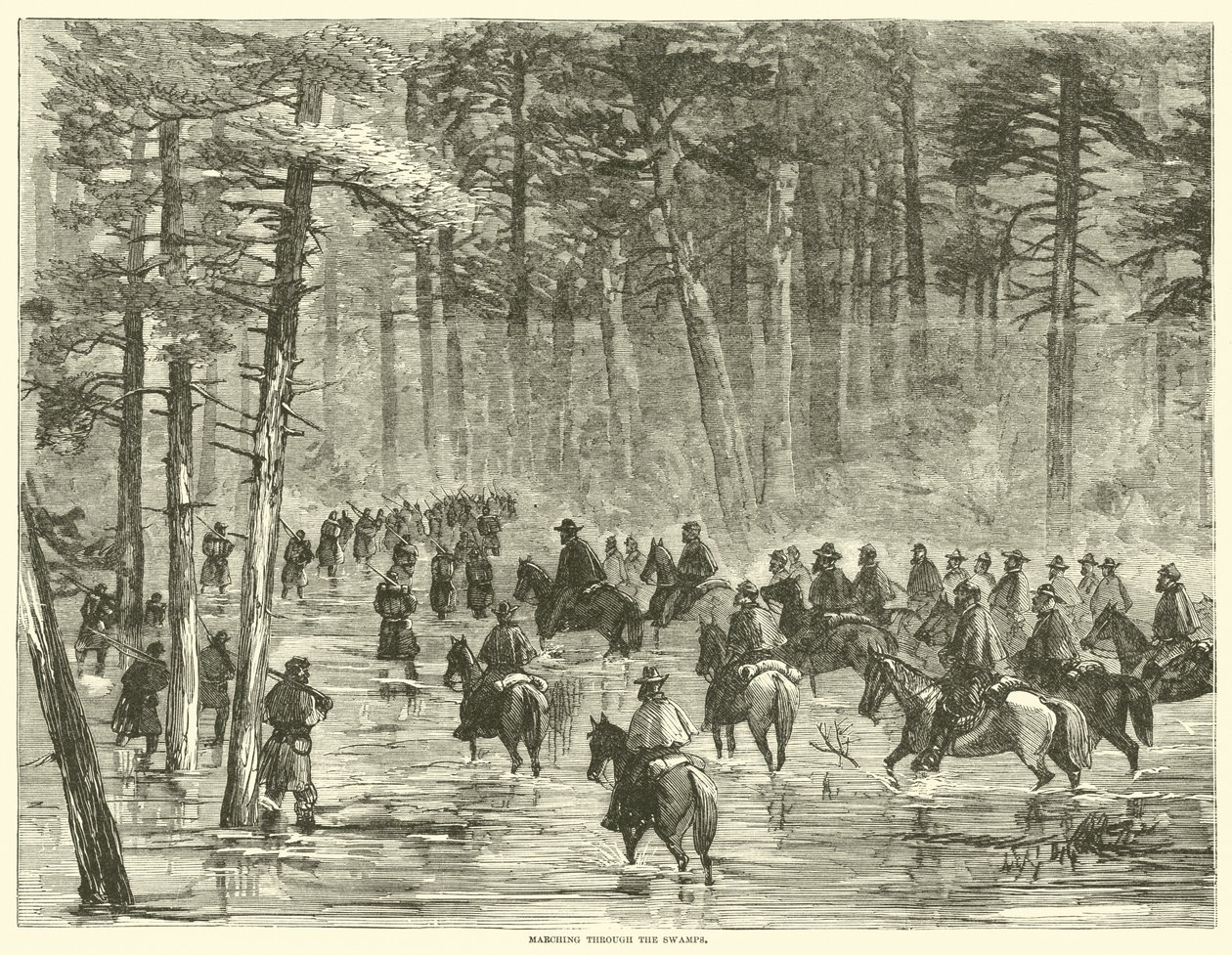 Marching Through the Swamps, January 1865 by American School