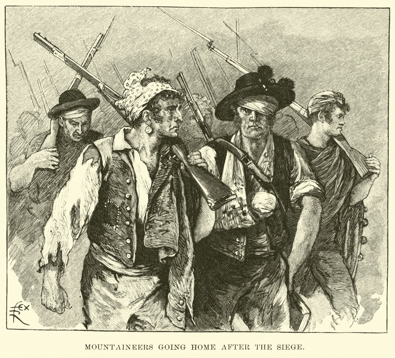 Mountaineers going home after the siege by American School