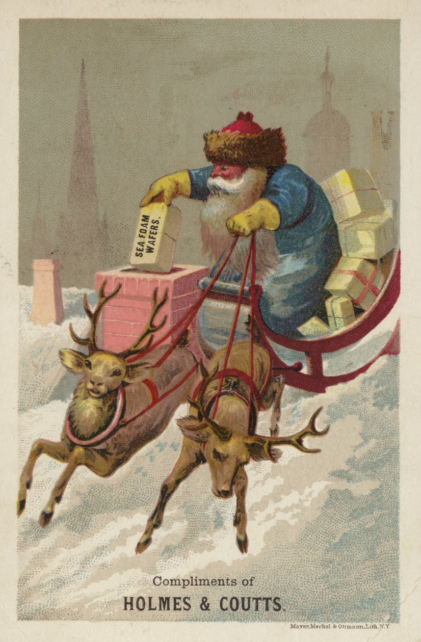 Reindeers Delivering Gifts by American School