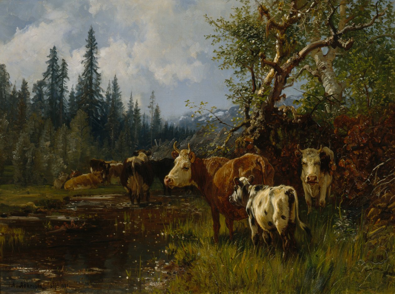 Cows at the Lake by Anders Askevold