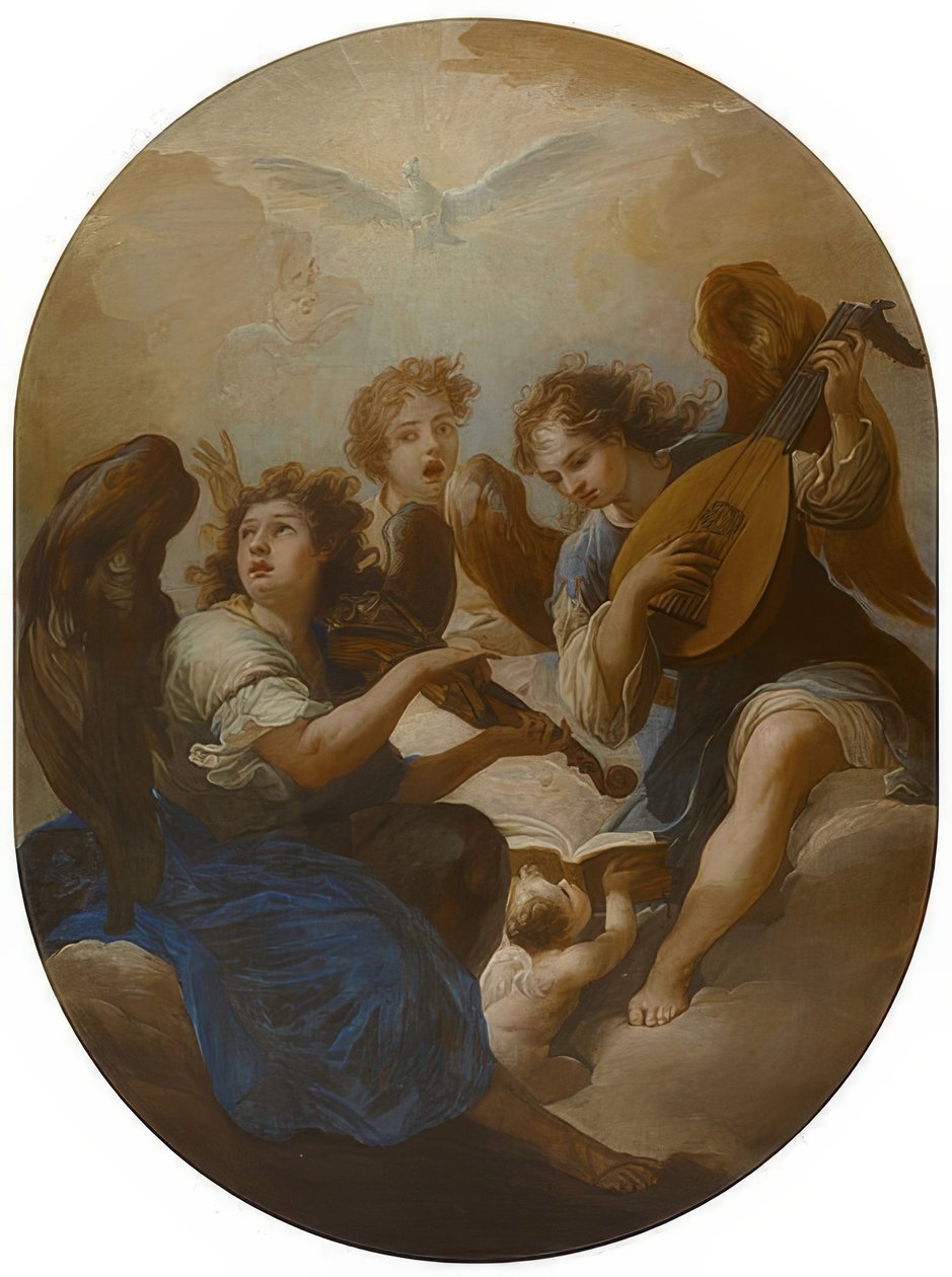 Three Musical Angels. Before 1720 by Andrea Procaccini