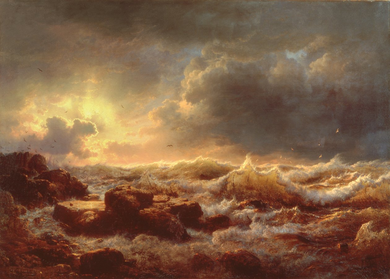 Clearing Up - Coast of Sicily, 1847 by Andreas Achenbach